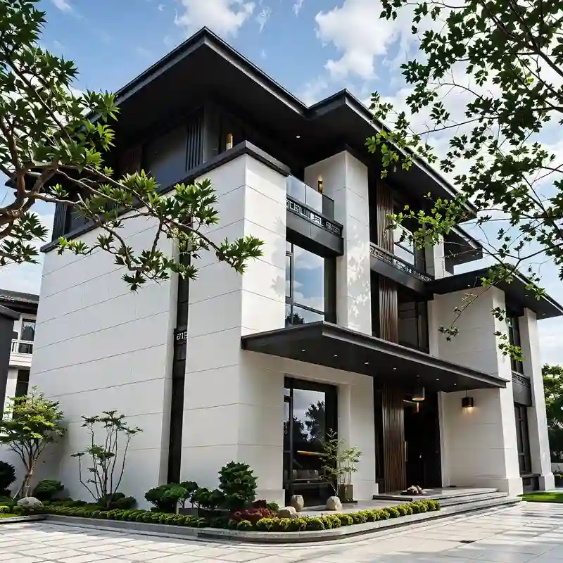 New Chinese Style Light Luxury Light Steel Villa